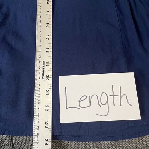 Liz Claiborne Blouse Keyhole Neck 3/4 Sleeve Shirt Blue Large Boho Embroidered‎ - Picture 8 of 10